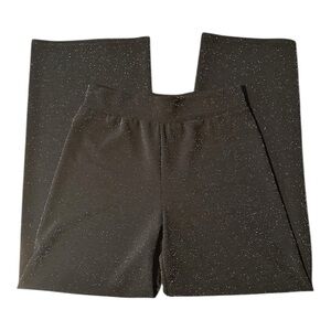 Vintage Black Silver Metallic Wide Leg Party Pants Size S Evening  Party Comfy